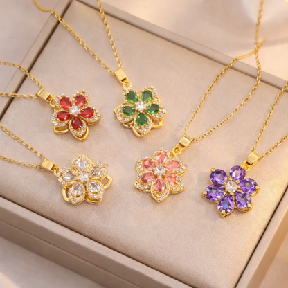 Princess Spinning Flower Necklace