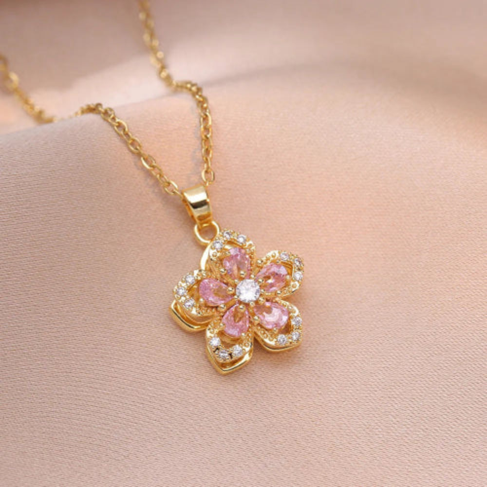 Princess Spinning Flower Necklace